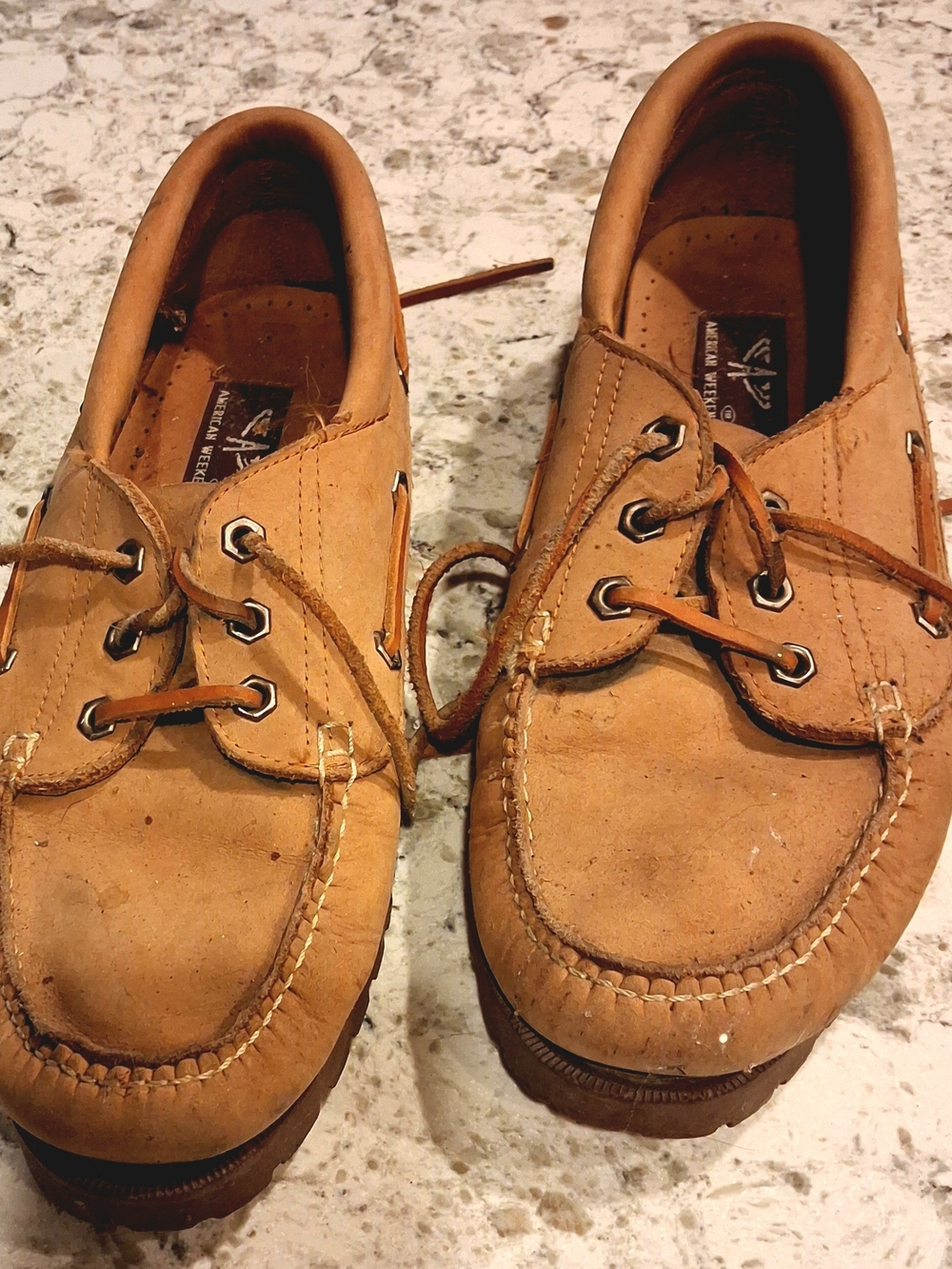 Men's Casual Moc-Toe Lace Boat Shoes in Tan